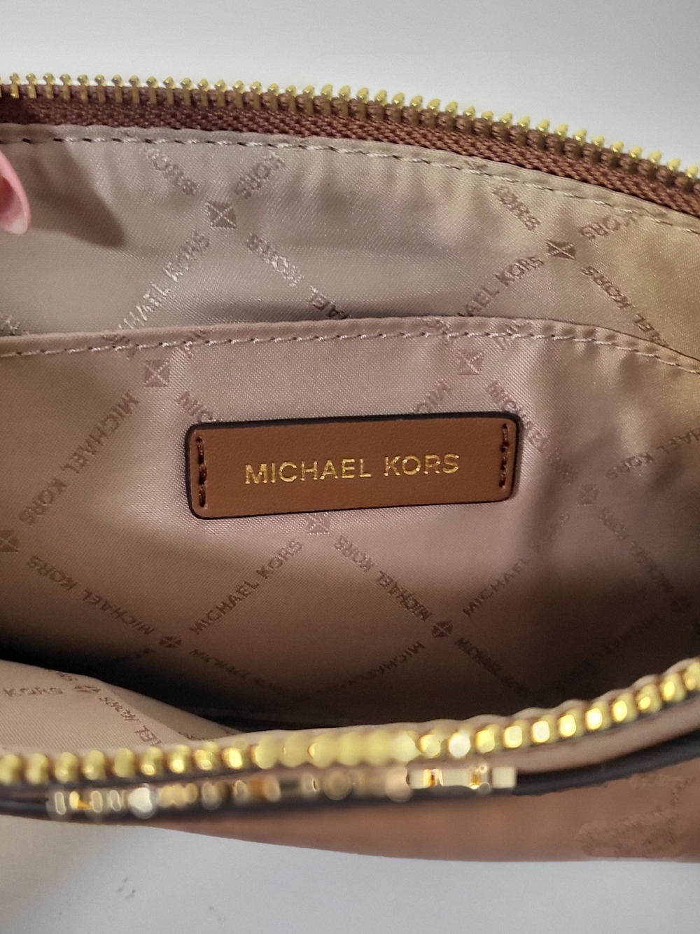 Michael Kors Women's Tan Leather Tote Bag - Picture 13 of 15